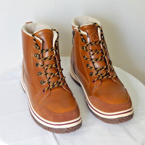 NEW PAJAR CANADA Men Leather Waterproof Winter Cognac Boots Insulated Size 11.5